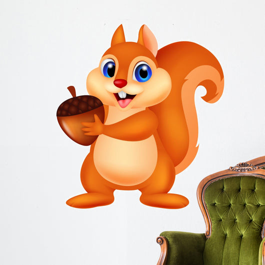 Squirrel With Nut Wall Decal