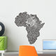 Leopard skin and head in silhouette Africa Wall Decal
