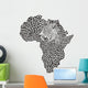 Leopard skin and head in silhouette Africa Wall Decal