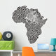 Leopard skin and head in silhouette Africa Wall Decal