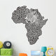 Leopard skin and head in silhouette Africa Wall Decal
