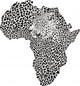 Leopard skin and head in silhouette Africa Wall Decal
