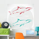 Vector Illustration of Shark Banner Wall Decal