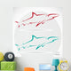 Vector Illustration of Shark Banner Wall Decal