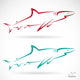 Vector Illustration of Shark Banner Wall Decal