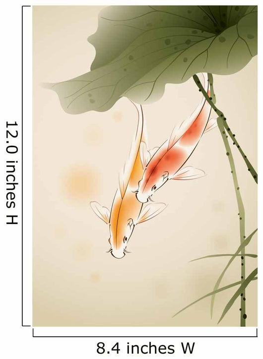 Koi Fishes Swimming Lotus