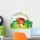 A hen with a basket of egg at the farm Wall Decal