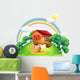 A hen with a basket of egg at the farm Wall Decal