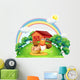 A hen with a basket of egg at the farm Wall Decal