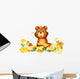 A Bear with a Honey at the Garden Wall Decal