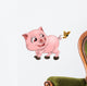 Pig and Butterfly Wall Decal