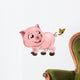 pig and butterfly Wall Decal