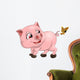 pig and butterfly Wall Decal