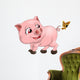 pig and butterfly Wall Decal