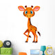 Cute Baby Giraffe Cartoon Wall Decal