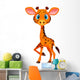 Cute Baby Giraffe Cartoon Wall Decal
