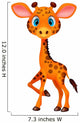 Cute Baby Giraffe Cartoon Wall Decal