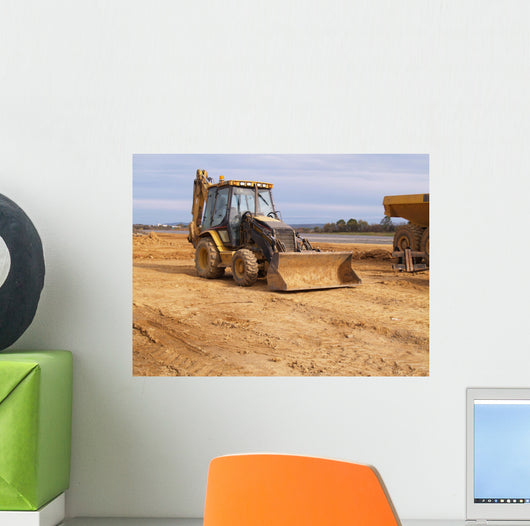 bulldozer at a construction site Wall Mural