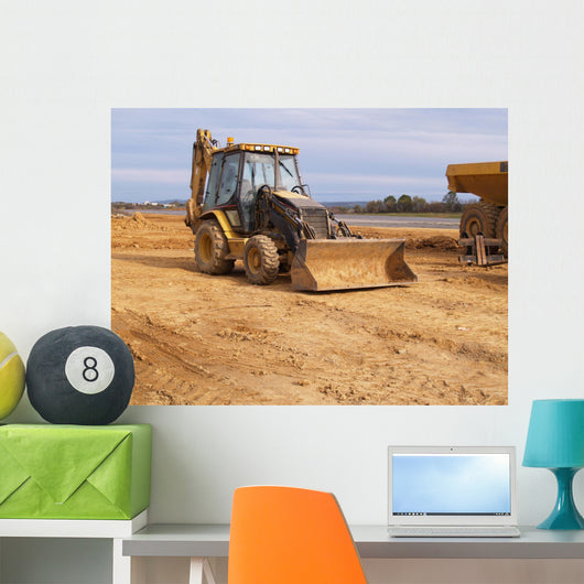 bulldozer at a construction site Wall Mural