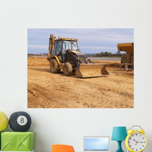 bulldozer at a construction site Wall Mural