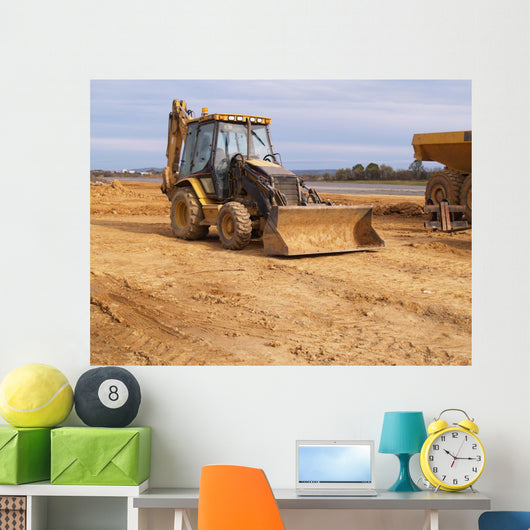 bulldozer at a construction site Wall Mural