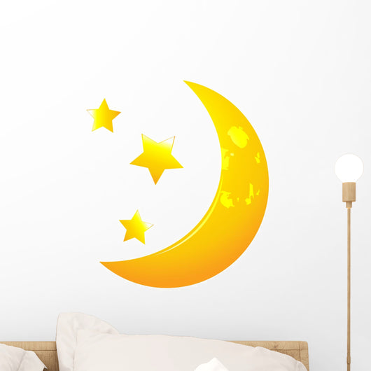 Vector Moon Whit Stars