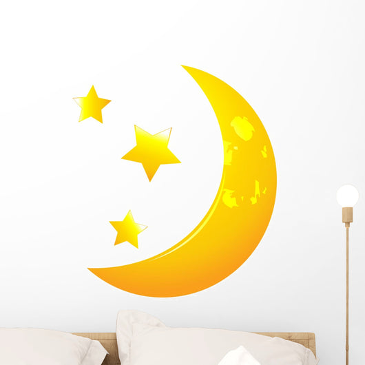 Vector Moon Whit Stars