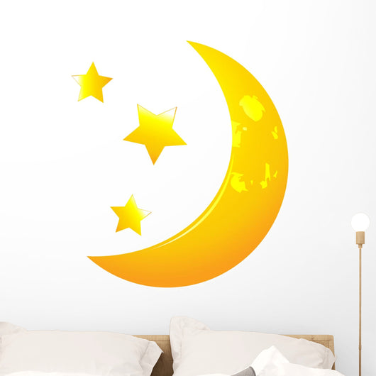 Vector Moon Whit Stars