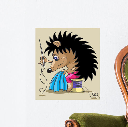 Hedgehog Is Tailor Wall Decal