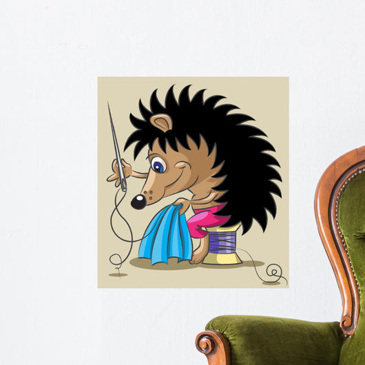 The hedgehog is a tailor Wall Decal