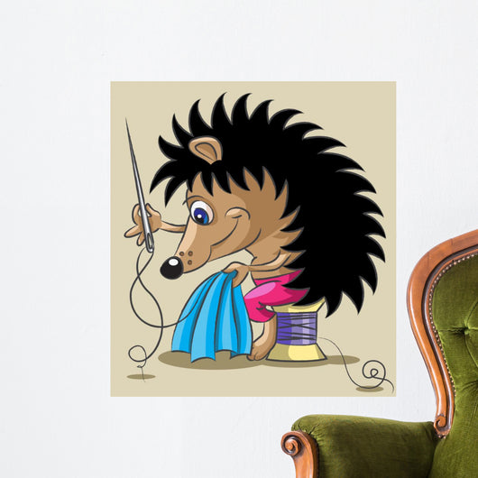 The hedgehog is a tailor Wall Decal