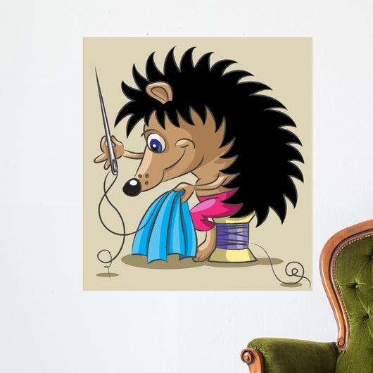 The hedgehog is a tailor Wall Decal