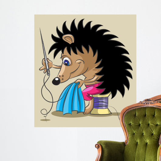 The hedgehog is a tailor Wall Decal