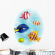 Vector Illustration of Colorful Ornamental Fishes Wall Decal