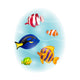 Vector Illustration of Colorful Ornamental Fishes Wall Decal