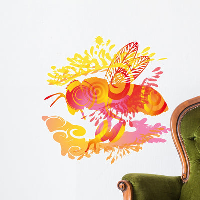 Biene Beim Sammeln Wall Decal shown on a wall