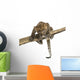 Spotted Leopard cub facing and prowling on a branch, 7 weeks old Wall Decal