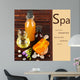 Beautiful Spa Setting on Bamboo Mat Wall Mural