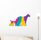 Dog Silhouettes Colour Wall Decal