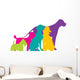 Dog Silhouettes Colour Wall Decal