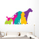 Dog Silhouettes Colour Wall Decal