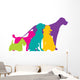 Dog Silhouettes Colour Wall Decal