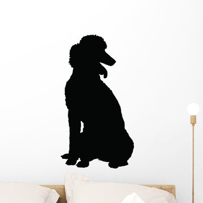 Poodle Silhouette Wall Decal shown on a wall