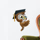 Wise Owl Pointing Sign Wall Decal