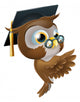 Wise Owl Pointing Sign Wall Decal