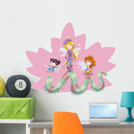 Girls with a worm Wall Decal
