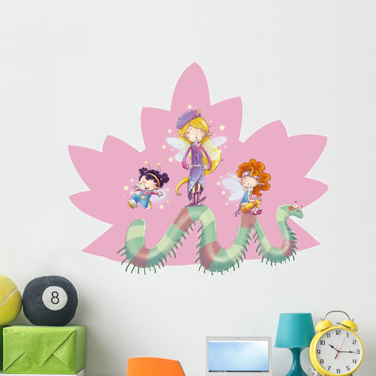 Girls with a worm Wall Decal