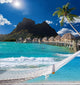 Palms Hammock and Ocean Bora-Bora Polynesia Wall Mural