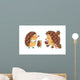 Family Fun Hedgehogs Vector