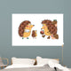 Family Fun Hedgehogs Vector